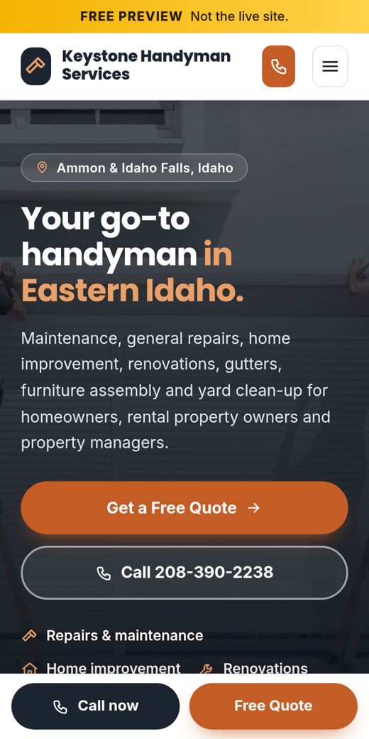 New concept site for Keystone Handyman Services