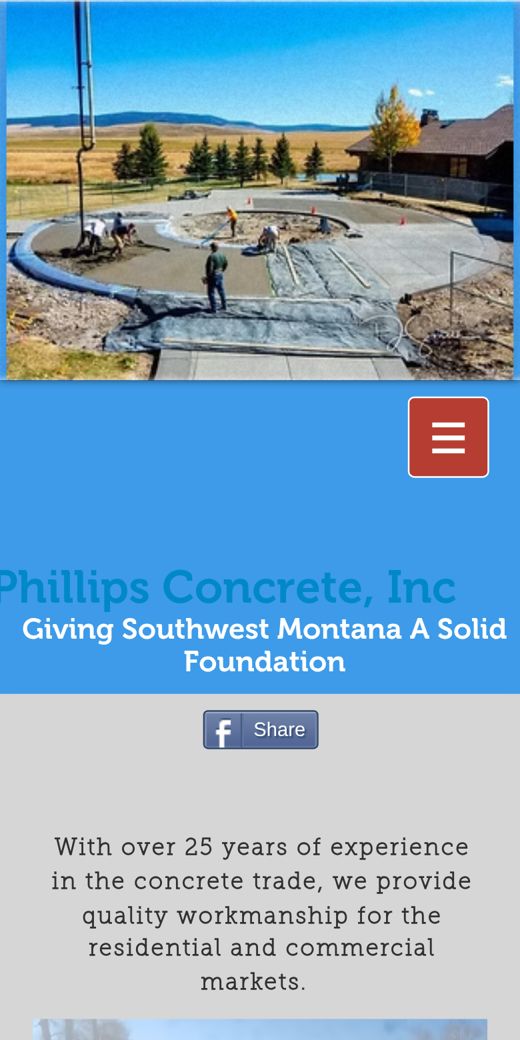 Current site of Phillips Concrete, Inc.