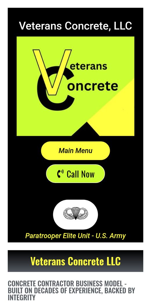 Current site of Veterans Concrete, LLC
